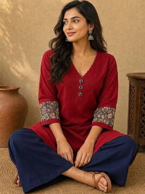 Women ethnic motifs kurta 1