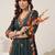 Women floral printed thread work floral anarkali kurta
