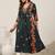Women floral printed thread work floral anarkali kurta