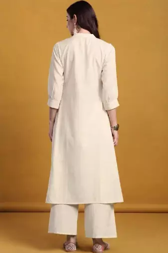 Women floral embroidered thread work floral kurta