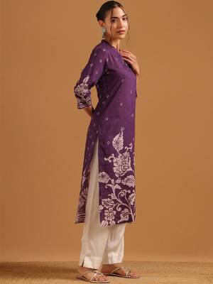 Women ethnic motifs printed indie prints kurta 2