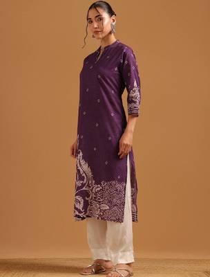 Women ethnic motifs printed indie prints kurta 3