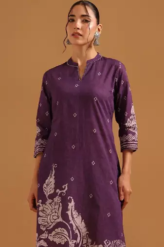 Women ethnic motifs printed indie prints kurta