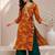 Women bandhani printed thread work kurta
