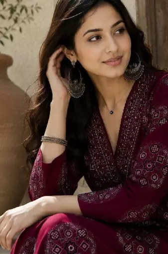 Women ethnic motifs printed indie prints kurta