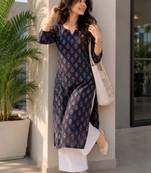Women ethnic motifs printed indie prints kurta