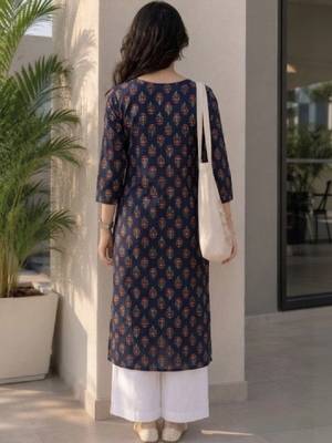 Women ethnic motifs printed indie prints kurta 2
