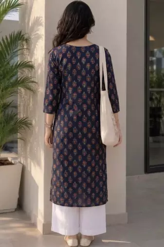 Women ethnic motifs printed indie prints kurta