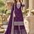 Purple georgette semi stitched suit with embroidery & zari work