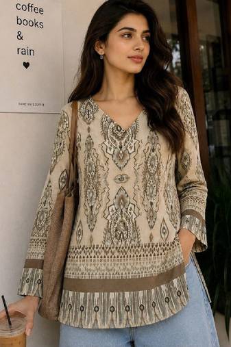 Women ethnic motifs printed kurta
