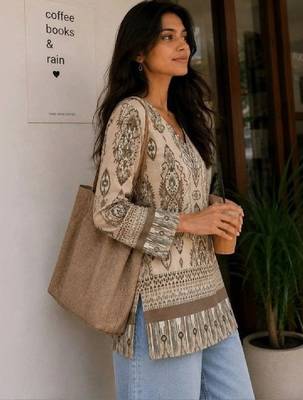 Women ethnic motifs printed kurta 2
