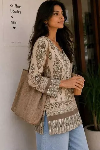 Women ethnic motifs printed kurta