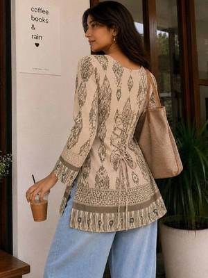 Women ethnic motifs printed kurta 3