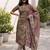 Women floral printed keyhole neck floral chanderi silk kurta