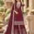 Maroon georgette semi stitched suit with embroidery & zari work