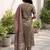 Women floral printed keyhole neck floral chanderi silk kurta