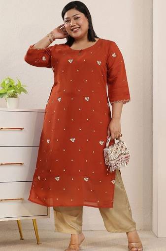 Women embroidered gotta patti kurta