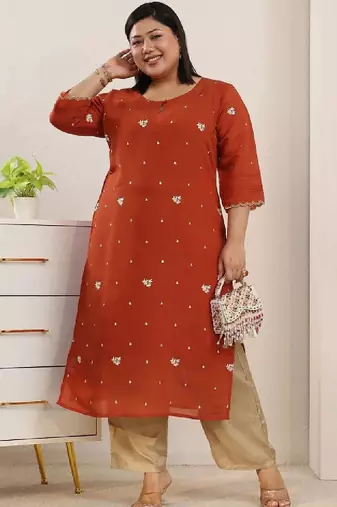 Women embroidered gotta patti kurta