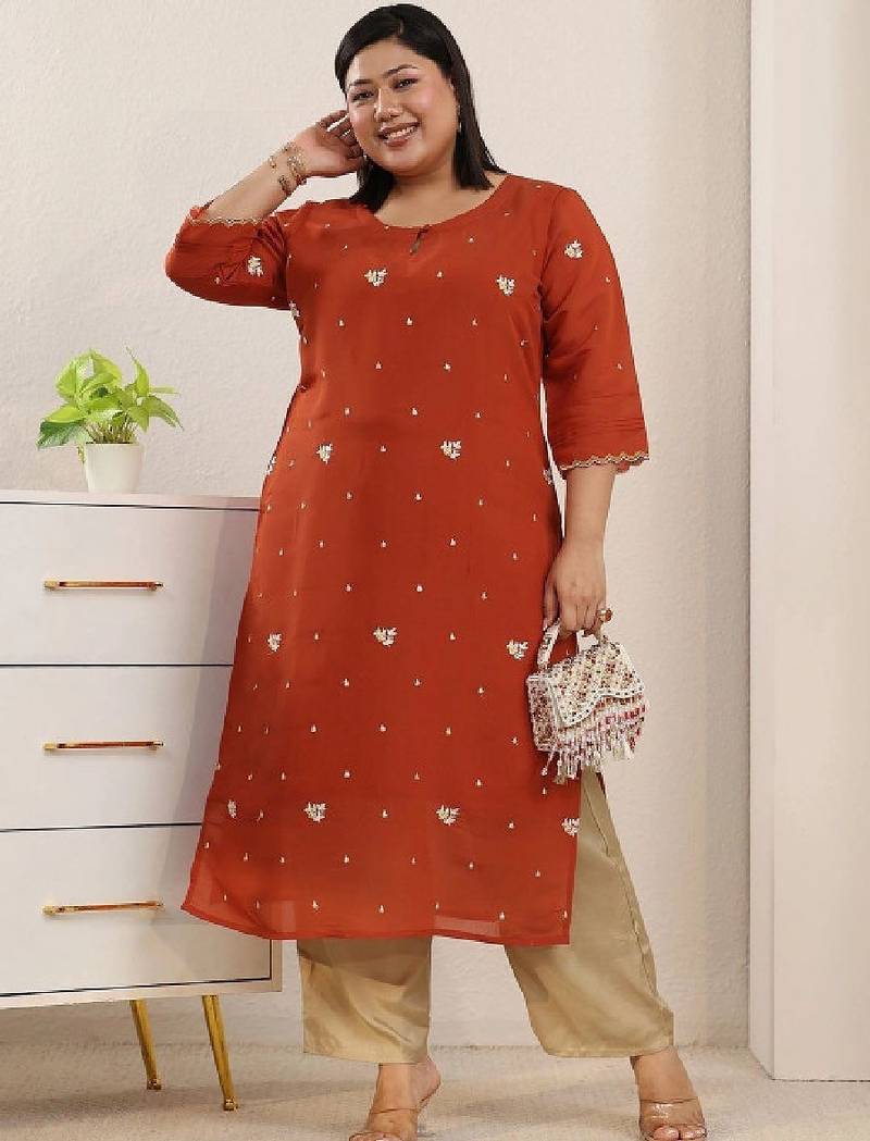 Women embroidered gotta patti kurta