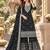 Black georgette semi stitched suit with embroidery & zari work