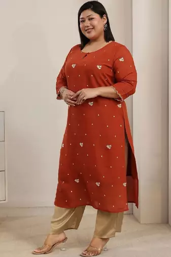 Women embroidered gotta patti kurta