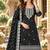Black georgette semi stitched suit with embroidery & zari work
