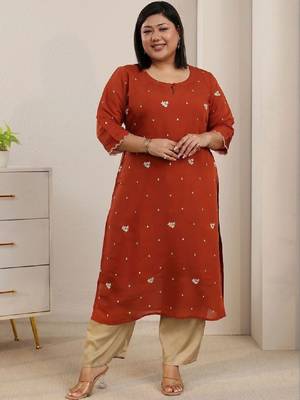 Women embroidered gotta patti kurta 4