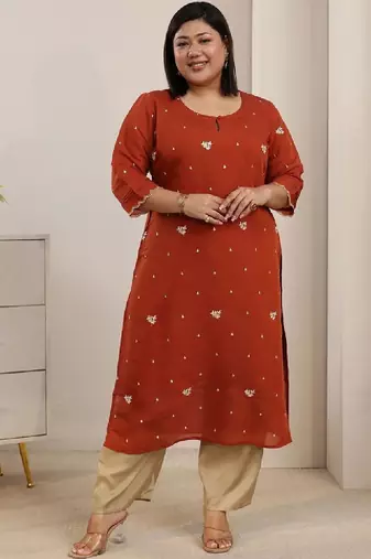 Women embroidered gotta patti kurta