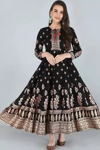 Women ethnic motifs printed anarkali kurta