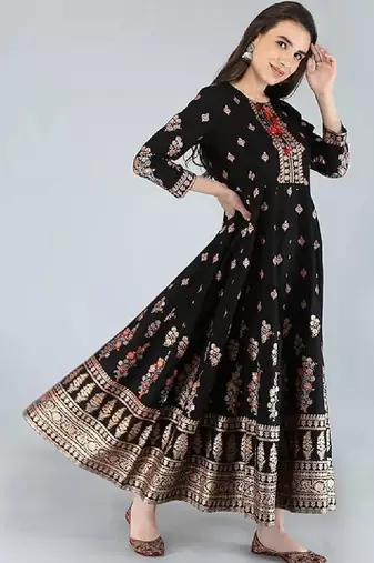 Women ethnic motifs printed anarkali kurta