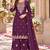 Purple silk blend readymade suit with embroidery & zari work