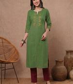 Women embroidered thread work kurta