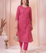 Women checked floral kurta
