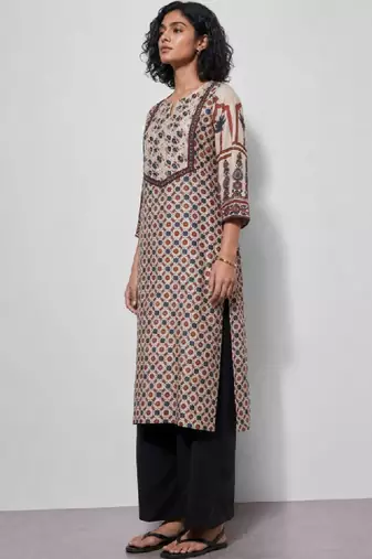 Women ethnic motifs printed indie prints kurta
