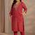 Women ethnic motifs printed thread work kurta