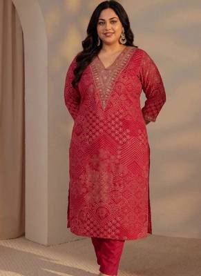 Women ethnic motifs printed thread work kurta 4