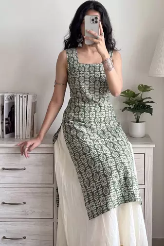 Women geometric printed kurta