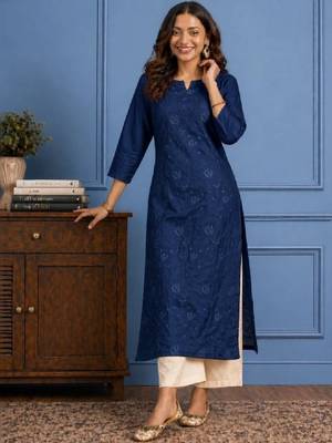 Women embroidered thread work chanderi silk kurta 1