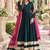 D green rayon readymade navratri anarkali suit with embroidery & gotapatti work