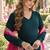 D green rayon readymade navratri anarkali suit with embroidery & gotapatti work