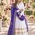 White rayon readymade navratri anarkali suit with embroidery & gotapatti work