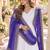 White rayon readymade navratri anarkali suit with embroidery & gotapatti work