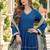 Blue rayon readymade anarkali suit with gotta patti & zari work