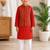 Red jaal boota kurta set