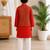 Red jaal boota kurta set
