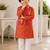 Boys rani pink ikkat kurta set