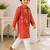 Boys rani pink ikkat kurta set