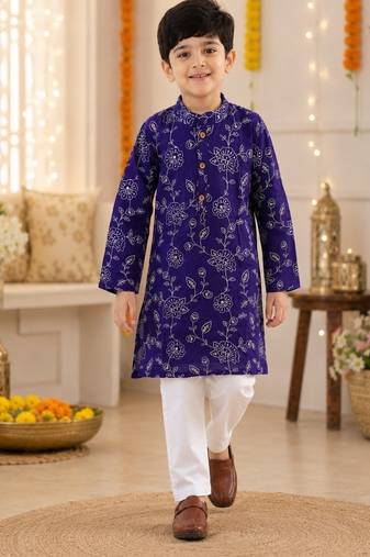 Boys violet kurta pajama set