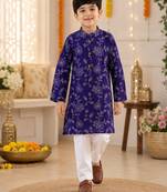 Boys violet kurta pajama set
