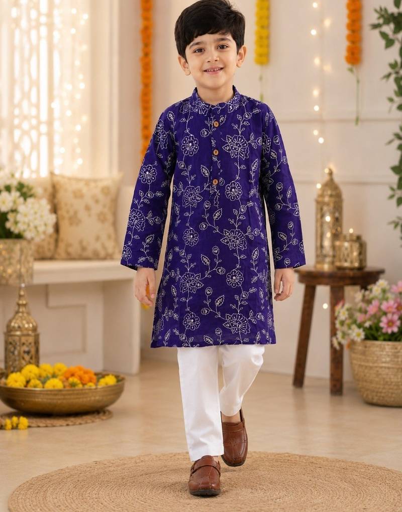 Boys violet kurta pajama set